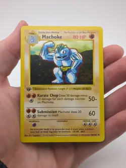 Pokemon Cards Machoke 34/102 1st Edition Base Set Shadowless Uncommon NM - Image 1
