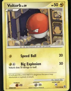 Voltorb Common Secret Wonders 117/132 Lightning Pokemon Card - Image 1