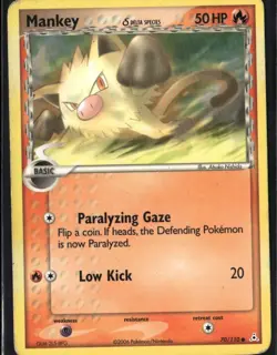 Mankey Delta Species Common Holon Phantoms 70/110 Fire Pokemon Card - Image 1