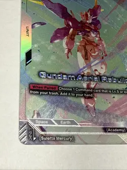 Gundam Aerial Rebuild GD01-067 LR+ FOIL Newtype Rising Gundam Card Game - Image 5