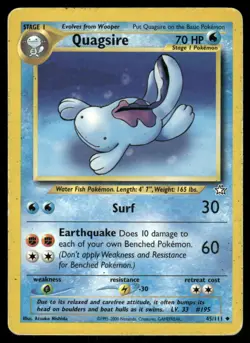Pokemon Cards Quagsire 45/111 Neo Genesis Uncommon MP - Image 1