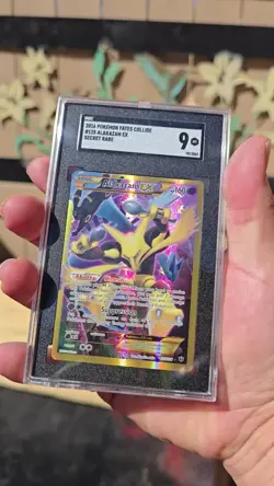 2016 Pokemon Fates Collide Alakazam EX Holo Card 125/124 SGC 9 - Image 2