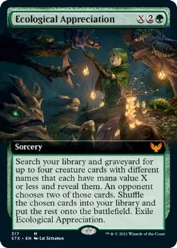 x1 Ecological Appreciation - Foil - Extended Art M MTG Strixhaven: School of Mag - Image 1