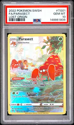 2022 POKEMON SWORD & SHIELD LOST ORIGIN #TG01 FULL ART/PARASECT PSA 10 - Image 1