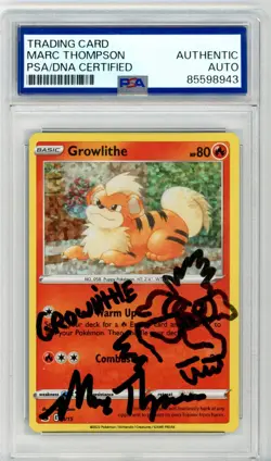 PSA Signed Marc Thompson Pokemon TCG Growlithe 004/015 McDonald's 2022 Holo - Image 1