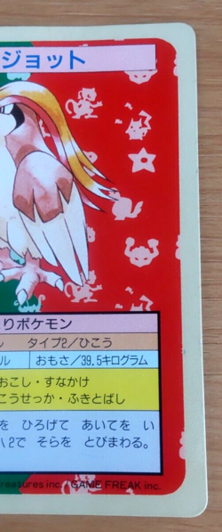 Pokemon Card Japanese Top sun Pidgeot 1995 vintage from Japan - Image 2