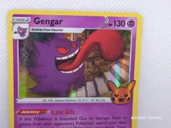 LP - Gengar 057/198 Holo Pokemon 2021 Trick or Trade BOOster Pokemon Stamp - Image 2