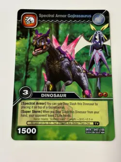 DKTA 040/100 SPECTRAL ARMOR GOJIRASAURUS Dinosaur King Rare Foil Trading Card - Image 1