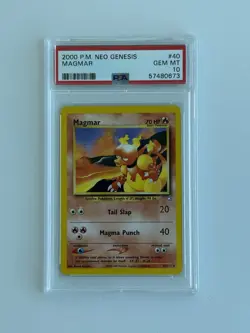 Pokemon Magmar 40/111 - Neo Genesis Unlimited - PSA 10 POP 8 - Image 1