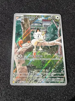Pokemon Meowth Illustration Rare Holo 70 HP 106/094 Me02 Phantasmal Flames 2025 - Image 1