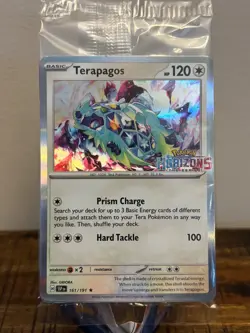 NEW! Terapagos 161/191 & Quaxly 050/191 Pokemon Center Promo Horizons Stamp - Image 1
