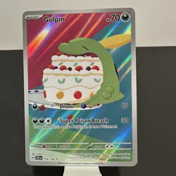 Pokemon TCG Gulpin 154/142 Stellar Crown Illustration Rare Full Art Holo - Image 1