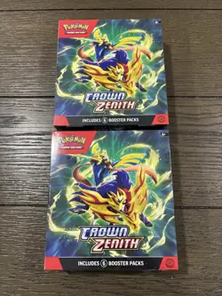 Pokemon TCG Crown Zenith Booster Bundle Lot of 2 New/Sealed - 12 Packs Total 820650858963 - Image 1