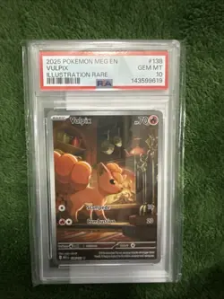 2025 POKEMON MEG EN-MEGA EVOLUTION ILLUSTRATION RARE #138 VULPIX PSA 10 - Image 1