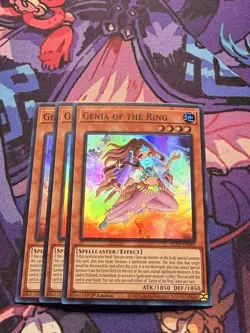 3X Yugioh Genia of the Ring BLZD-EN085 Super Rare 1st Edition NM - Image 1