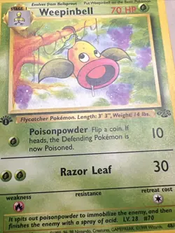 MP- 1st Edition Weepinbell Regular/Non-Holo Jungle AUTHENTIC Pokemon Card - Image 4