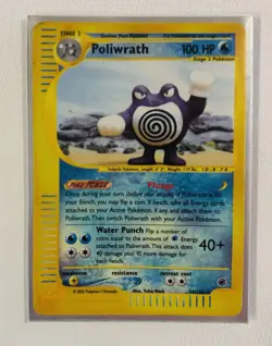 Poliwrath Reverse Holo 24/165 Expedition 2002 Pokemon Card MP - Image 1