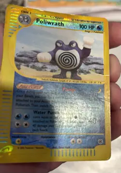 Poliwrath Reverse Holo 24/165 Expedition 2002 Pokemon Card MP - Image 4