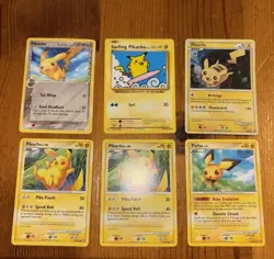 Pikachu Pichu Pokemon Card Lot Surfing Pikachu HGSS Promo Delta Species Older - Image 1