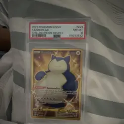 Pokemon Snorlax Swsh06 Chilling Reign Secret Rare Full Art Holo 224/198 PSA 8 - Image 1