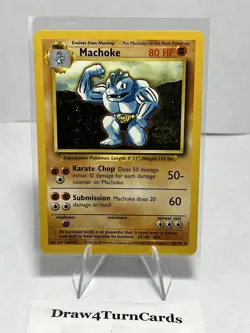 Pokemon TCG Machoke Base Set 34/102 Regular Unlimited Uncommon - Image 1