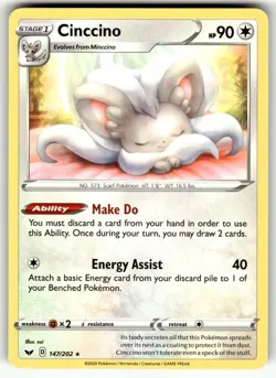 Cinccino 147/202 Rare Sword & Shield Pokemon Near Mint - Image 1