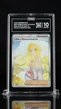LILLIE’S DETERMINATION TAG 10 GEM MINT 184/132 MEGA EVOLUTION ENGLISH POKEMON - Image 1