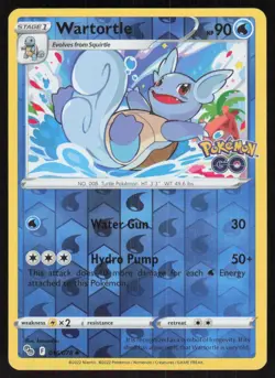 Wartortle 016/078 Uncommon Pokemon GO Pokemon Reverse Holo Lightly Played - Image 1