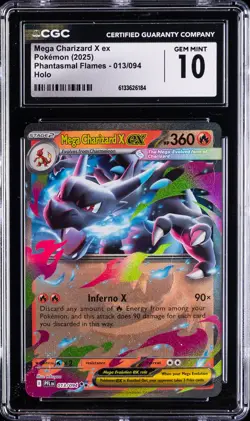 2025 POKEMON PHANTASMAL FLAMES - HOLO MEGA CHARIZARD X EX CGC 10 GEM MINT - Image 1
