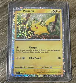2024 Pokemon Pikachu 2/15 Holo Foil HP60 TCG EX Condition Crease - Image 1