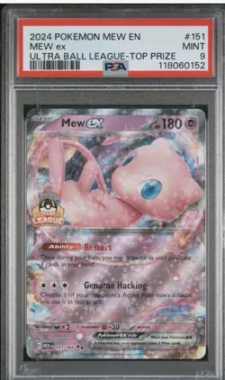 The Pokemon Company Mew EX Ultra Ball League Promo 151/165 Holo 180 HP PSA 9 - Image 3