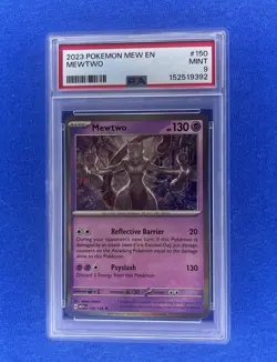 POKEMON 2023 MEW En 151 MEWTWO #150 PSA 9 Mint RARE - Image 1