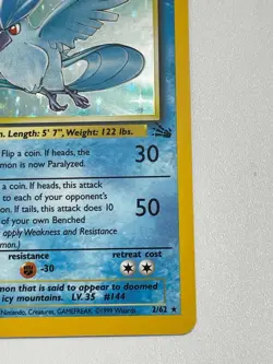 *** Articuno 2/62 Unlimited Holo Rare - Pokemon Fossil Set NM/LP - Image 5