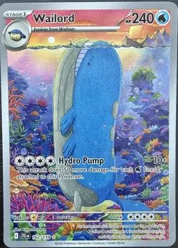 Pokemon TCG Wailord 162/159 SV09 Journey Together Illus Rare Holo Eng - Image 1