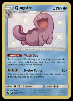 Pokemon Cards Quagsire SV10/SV94 Hidden Fates Rare Shiny NM - Image 1