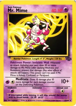 Pokemon TCG Mr. Mime 22/64 Jungle Vintage Unlimited LP - Image 1