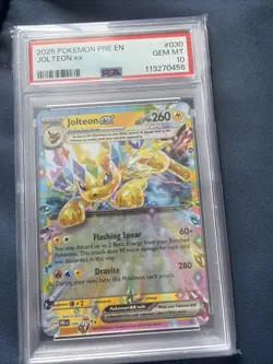 2025 Pokemon Pre Prismatic Evolutions #030 Jolteon Ex PSA 10 - Image 1