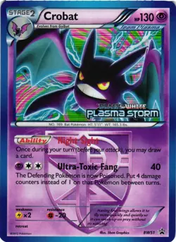 Pokemon TCG Holo Crobat Team Plasma Prerelease Promo BW51 LP - Image 1