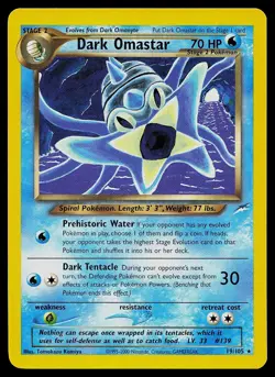 Pokemon Card - Dark Omastar Neo Destiny 19/105 Rare - Image 1