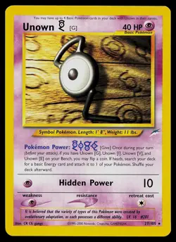 Pokemon Card - Unown [G] Neo Destiny 27/105 Rare - Image 1