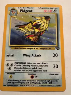 1999 Pokemon Jungle Pidgeot 08/64 Holo Rare Unlimited English Card - Image 1