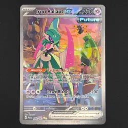 Pokemon TCG Card Iron Valiant ex 249/182 Paradox Rift Special Illustration - LP - Image 1