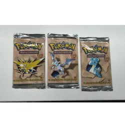 Pokemon TCG Fossil Booster Pack Lot 3 (11 Cards Each) English Zapdos - Image 1