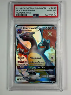 Pokemon Charizard GX SV49/SV94 Hidden Fates Shiny Vault Full Art PSA 10 Holo - Image 1
