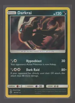 DARKRAI 87/147 HOLO RARE BURNING SHADOWS POKEMON HOLO NEAR MINT - Image 1