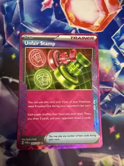 Pokemon TCG Unfair Stamp 165/167 Twilight Masquerade Ace Spec Holo Card NM - Image 1