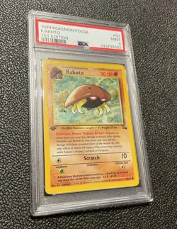 1999 Pokemon Fossil Pokemon Kabuto 1st Edition PSA 9 Mint Card #50 Vintage WOTC - Image 1