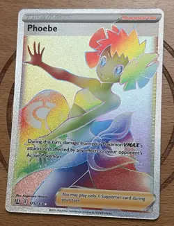 Phoebe 175/163 Battle Styles Rainbow Secret Rare Full Art Holo Pokemon TCG - NM - Image 1