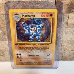 Pokemon TCG Machamp Holo Rare 1st Ed Base Set 8/102 Original Packaging Gradable - Image 1