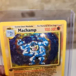 Pokemon TCG Machamp Holo Rare 1st Ed Base Set 8/102 Original Packaging Gradable - Image 2